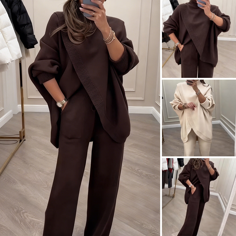 Asymmetrical Knit Two-Piece Set
