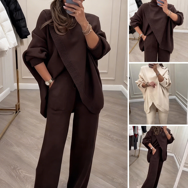 Asymmetrical Knit Two-Piece Set