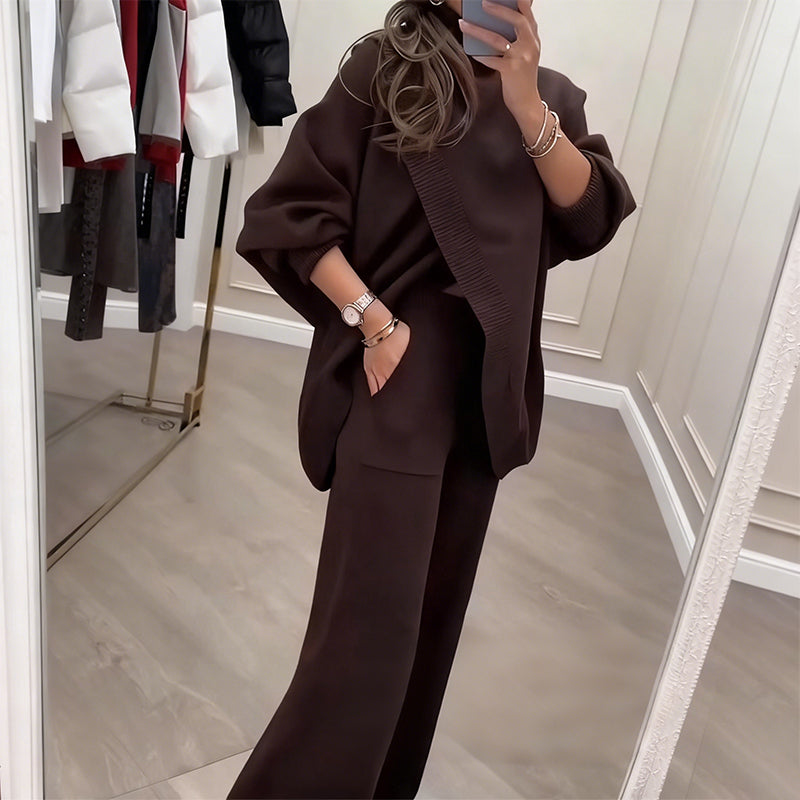 Asymmetrical Knit Two-Piece Set