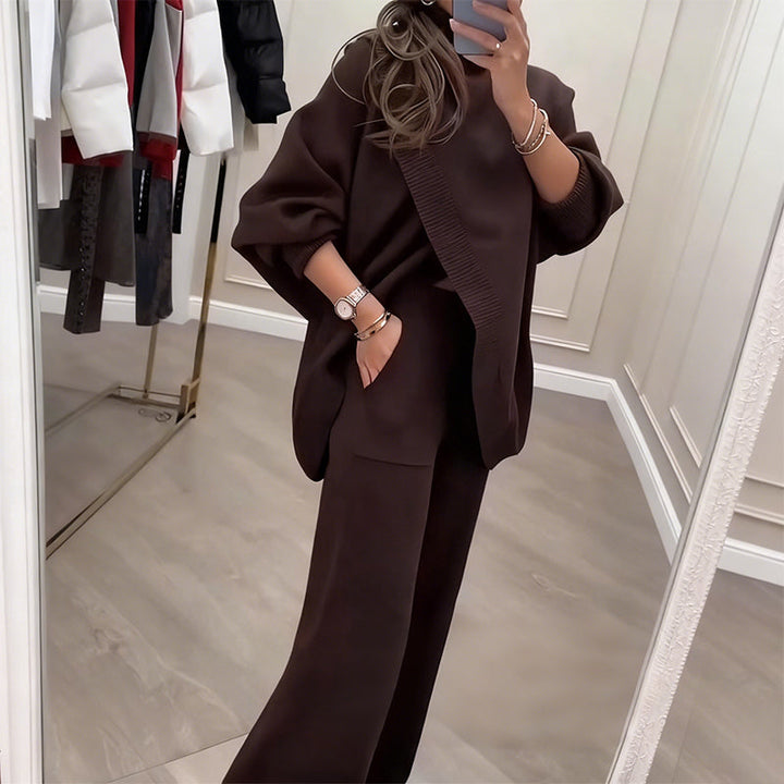 Asymmetrical Knit Two-Piece Set