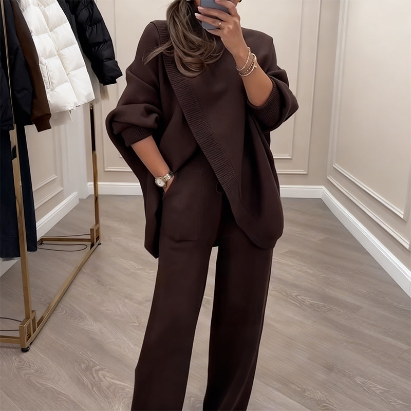 Asymmetrical Knit Two-Piece Set