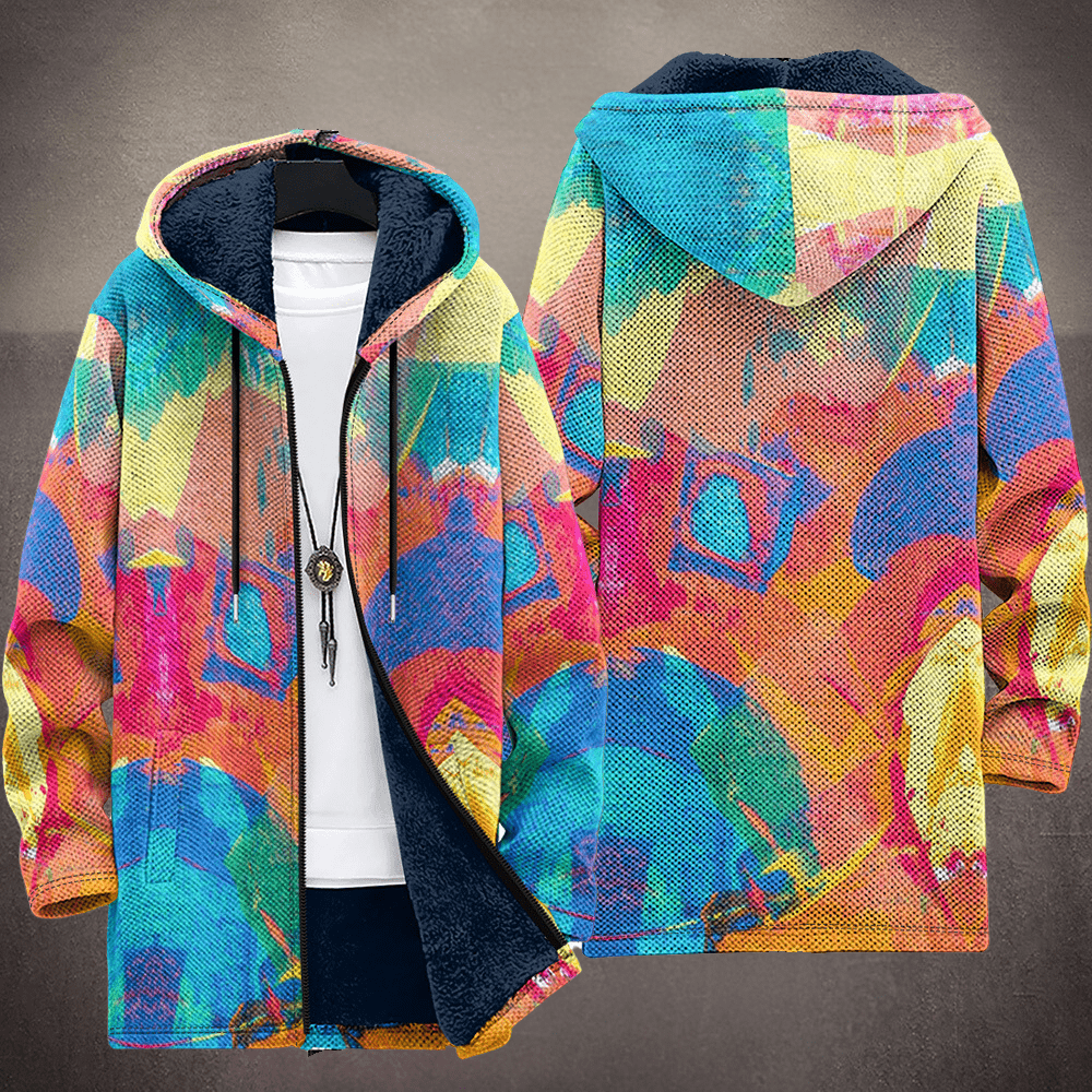 Tiarna™ | Luxurious Fleece-Lined Artistic Hooded Jacket