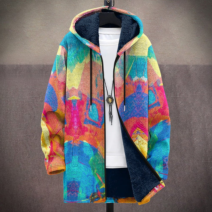 Tiarna™ | Luxurious Fleece-Lined Artistic Hooded Jacket